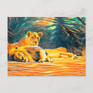 Löwenmalerei Postkarte