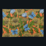 Löwenmedow Geschirrtuch<br><div class="desc">Vector nahtloses Muster mit Lüstern und gemeinsamen blauen Schmetterlingen.</div>