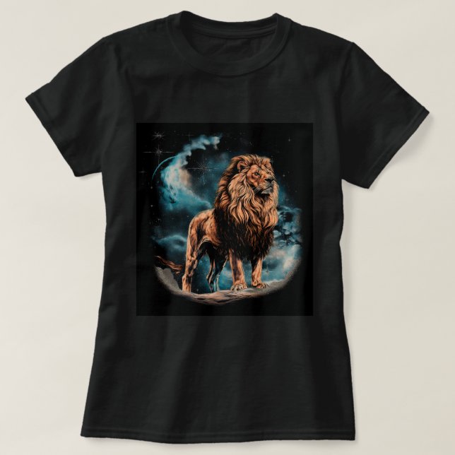 Löwennacht-T-Shirt-Design (Illustration)  T-Shirt (Design vorne)