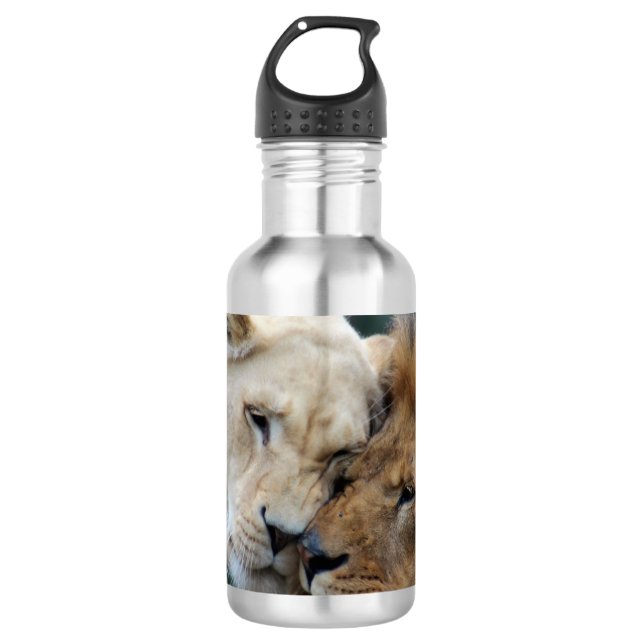 Löwennuzzling Edelstahlflasche (Vorderseite)