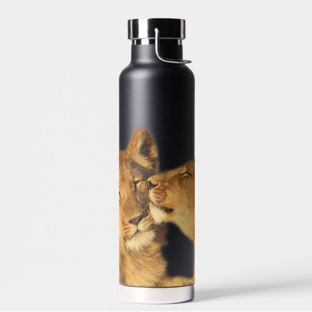 Löwenpaar Wasserflasche, 650 ml Trinkflasche (Links)