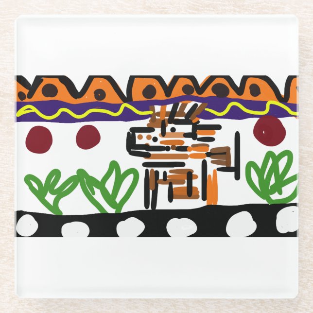 Löwenrückkunst Glasuntersetzer (Vorderseite)