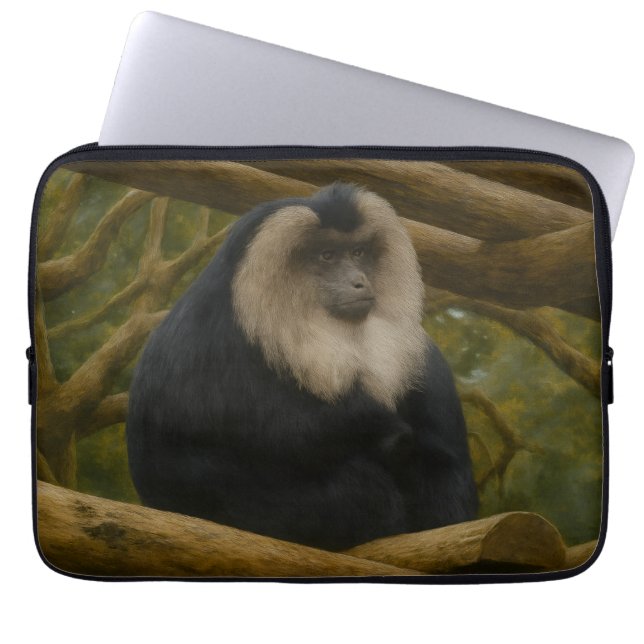 Löwenschwanzmakaque im Schutzgebiet der Wälder Laptopschutzhülle (Vorderseite)