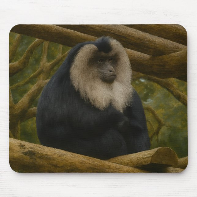 Löwenschwanzmakaque im Schutzgebiet der Wälder Mousepad (Vorne)