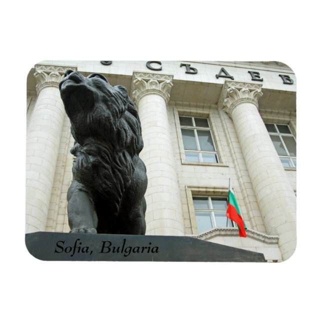 Löwenstatue, Sofia, Bulgarien Magnet (Horizontal)