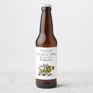 Löwenturm Fleur de Lis Wappen Emblem C Bierflaschenetikett