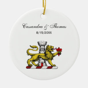 Löwenturm Fleur de Lis Wappen Emblem C Keramikornament