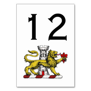 Löwenturm Fleur de Lis Wappen Emblem C Tischnummer
