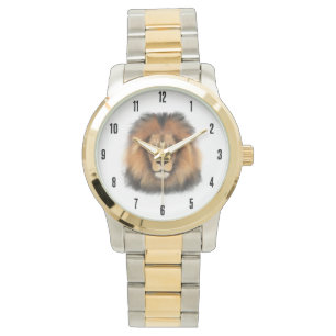 Löwenwasserfarbe Leo Königssafari-Urwaldkatze Armbanduhr