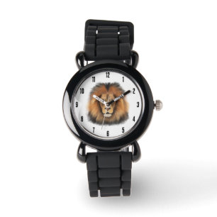 Löwenwasserfarbe Leo Königssafari-Urwaldkatze Armbanduhr