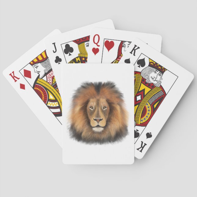 Löwenwasserfarbe Leo Königssafari-Urwaldkatze Spielkarten (Rückseite)
