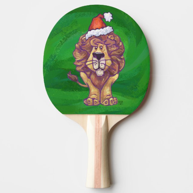 Löwenweihnacht auf Grün Tischtennis Schläger (Vorderseite)