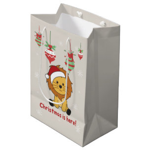 Löwenweihnachtsschnee Wintertiere Lions Mittel Gi Mittlere Geschenktüte