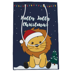 Löwenweihnachtsschnee Wintertiere Lions Mittel Gi Mittlere Geschenktüte