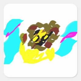 Löwenwellenkunst Quadratischer Aufkleber