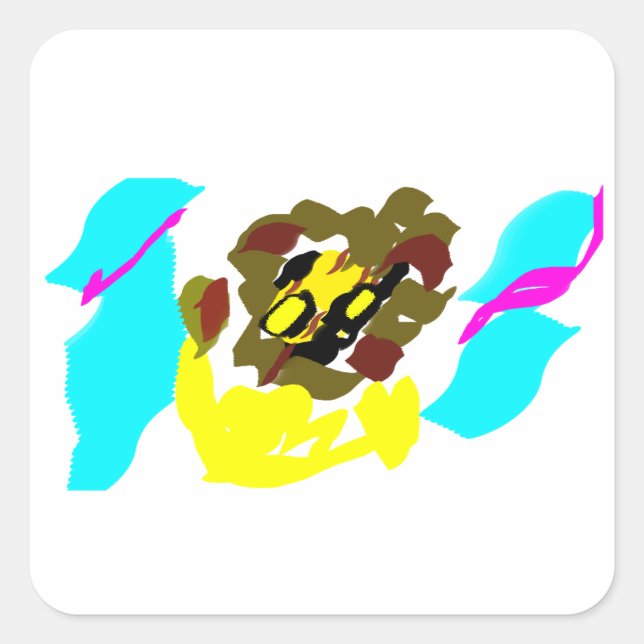 Löwenwellenkunst Quadratischer Aufkleber (Vorderseite)