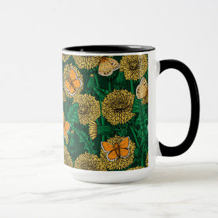Löwenwiese auf dunkelgrün tasse