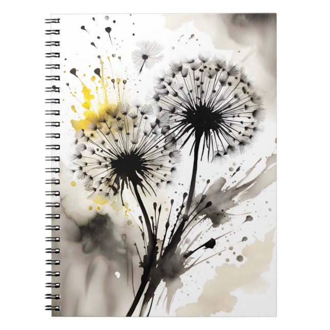 Löwenzahn - Aquarellblumen Notizblock (Vorderseite)