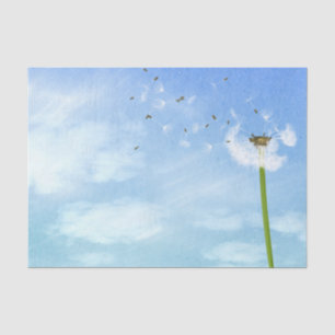 Löwenzahn-blauer Himmel-Natur-Illustration Seidenpapier