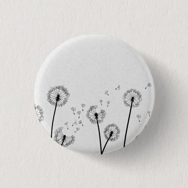 Löwenzahn Blumen Pappus Sporen Grau Button (Vorderseite)