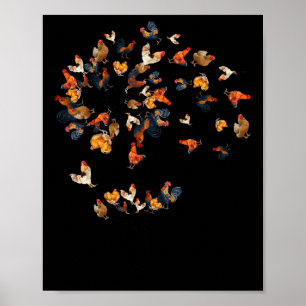 Löwenzahn Huhn Blume Floral Hühner Landwirt Gesche Poster