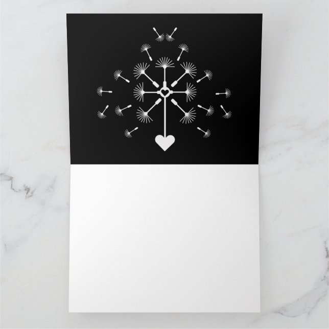 Löwenzahn im Wind in liebender Erinnerung Karte (Innenseite)