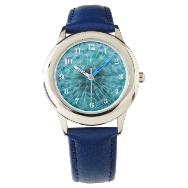 Löwenzahn in Blue Kid's Watch Armbanduhr (Vorderseite)