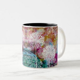 Löwenzahn Lass einen Wunsch Wasserfarbe Personalis Zweifarbige Tasse