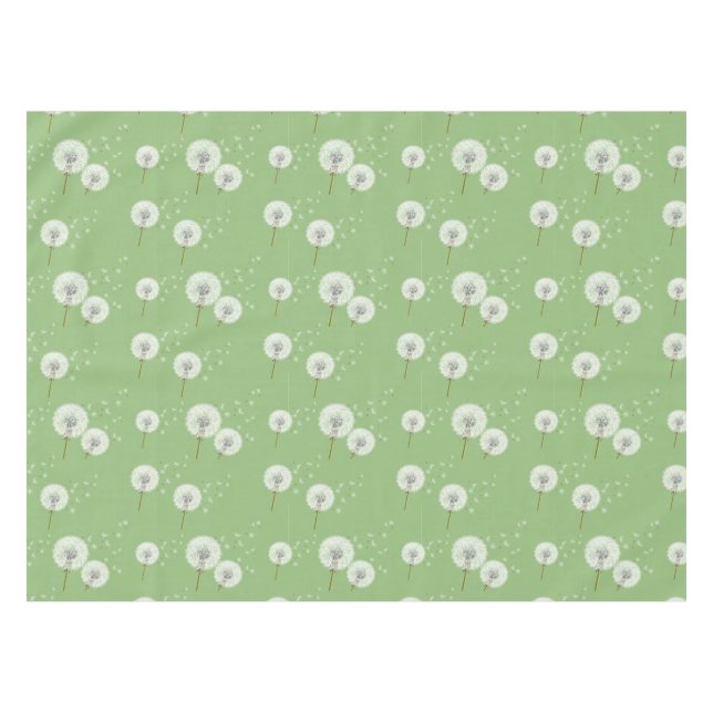 Löwenzahn-Muster auf grünem Hintergrund Tischdecke (Vorderseite (Horizontal))