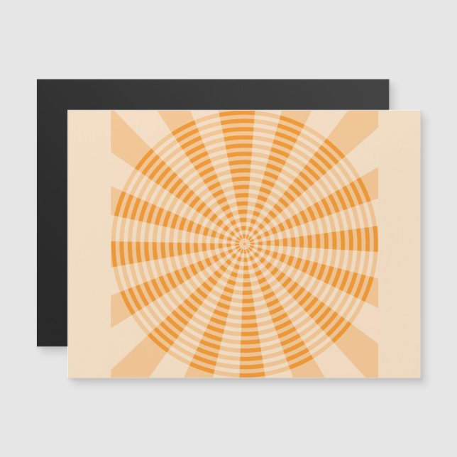 Löwenzahn, Orange Spirale, Boho-Abstraktkunst Magneteinladung (Vorne/Hinten)