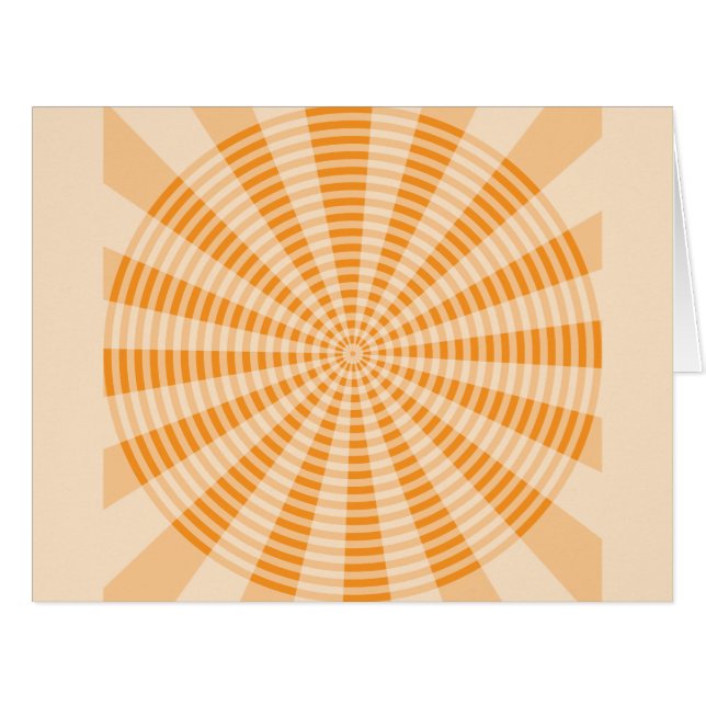 Löwenzahn, Oranges Spiral, Boho-Abstrakte Kunst (Vorderseite (Horizontal))