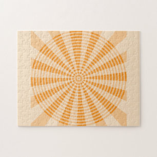 Löwenzahn, Oranges Spiral, Boho-Abstrakte Kunst