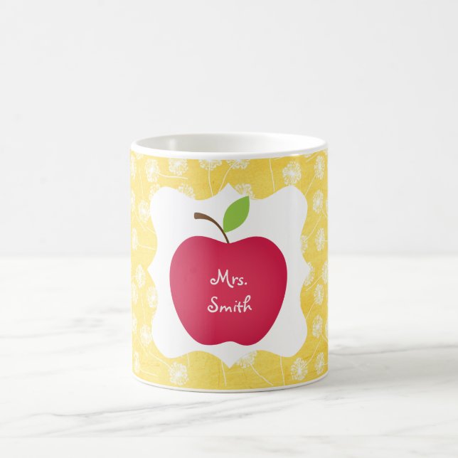 Löwenzahn-roten Apple-Lehrers Kaffeetasse (Mittel)