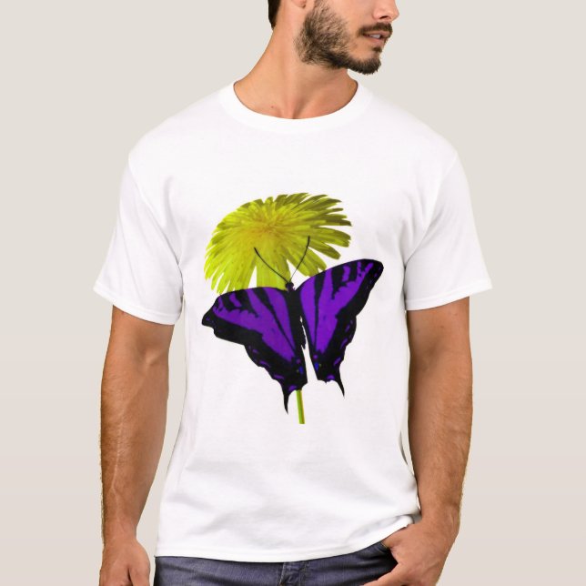 Löwenzahn-Schmetterling T-Shirt (Vorderseite)