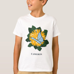 Löwenzahn Schmetterlinge Gelb und Grün Benutzerdef T-Shirt
