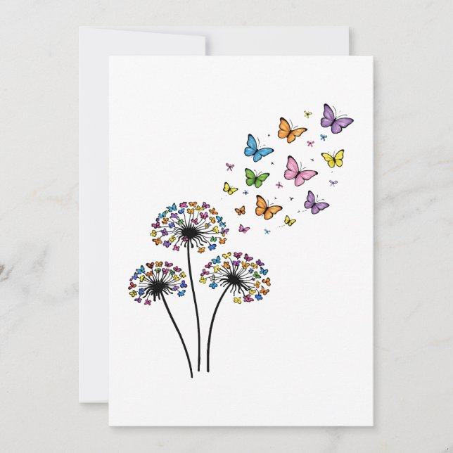 Löwenzahn Schmetterlingsblüte Einladung (Vorderseite)