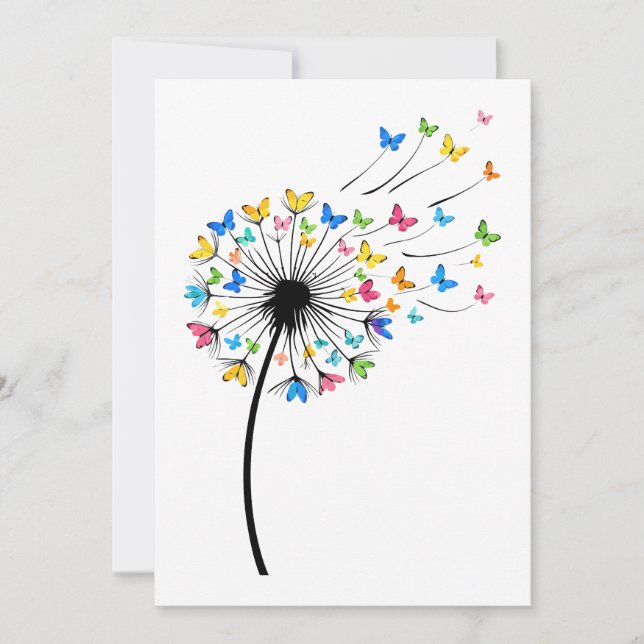 Löwenzahn Schmetterlingsblüte Einladung (Vorderseite)