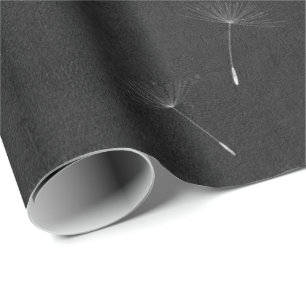 Löwenzahn-Schwarz-weiße Linien Tafel-Linien Geschenkpapier
