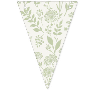 Löwenzahn-Wiese Sanftes Oliven(grün) - Neutral Wimpelkette