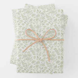 Löwenzahn-Wiese Sanftes Oliven - Neutral Geschenkpapier Set
