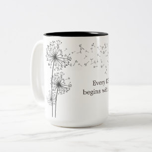 Löwenzahn Wunsch Zitat Zweifarbige Tasse