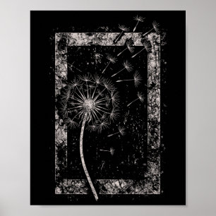 Löwenzahnblume Grunge Alt Alternative Goth Gothi Poster