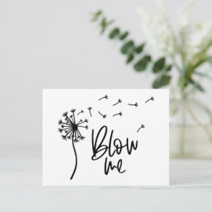 Löwenzahnblüten Pusten Geschenk für Freundin Postkarte