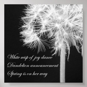 Löwenzahnhaiku-Leinwand-Druck Poster