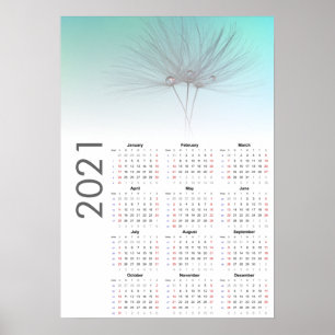 Löwenzahnuhren Kalender 2021 Poster