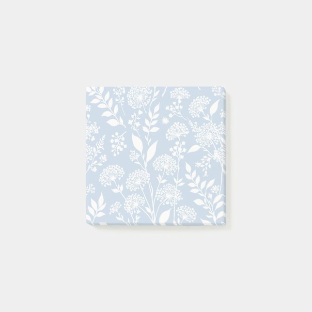 Löwenzahnwiese Neutral - Staubblau Post-it Klebezettel (Vorderseite)