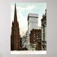 Lower Broadway NY 1897 Vintag