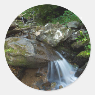 Lower Dark Hollow Falls, Shenandoah Runder Aufkleber