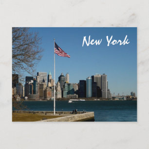 Lower Manhattan von Ellis Island Postkarte