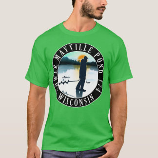 Lower Mayville Pond 174 Wisconsin Eisangeln T-Shirt